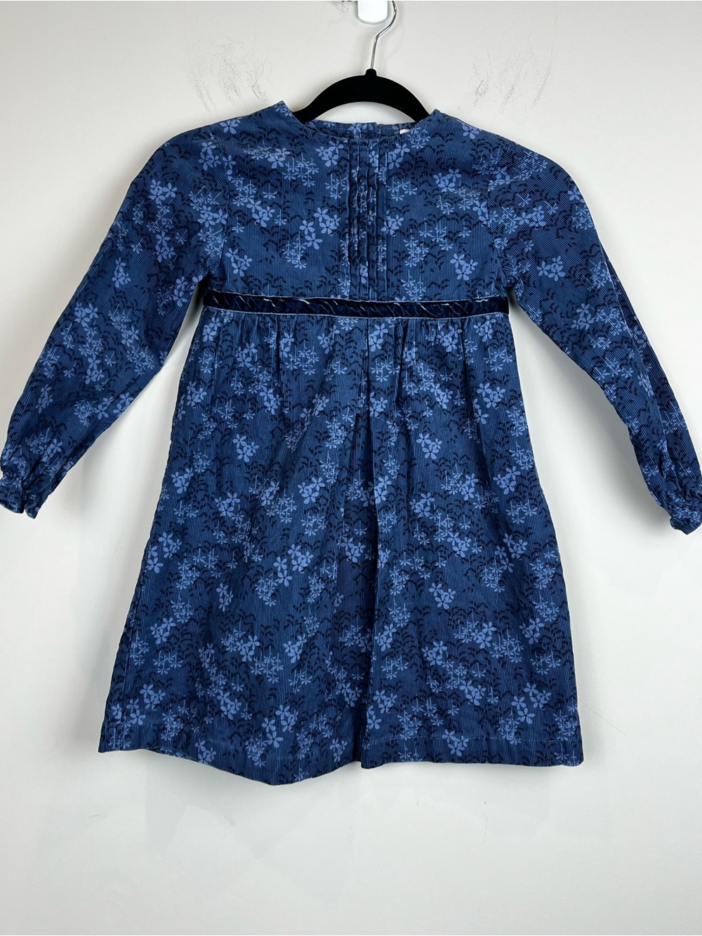 Spanish Gocco Girls long sleeve corduroy dress Blue Floral Girls Size 7-8
